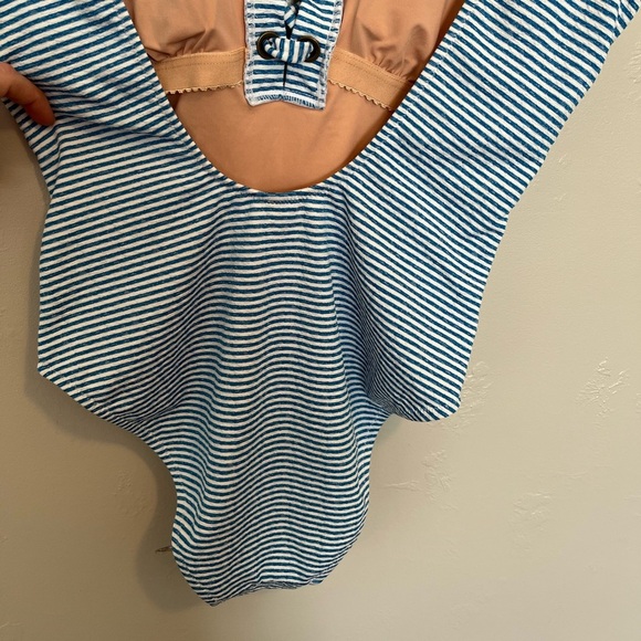 J. Crew Lace-up One-Piece In Faded Stripe - Picture 12 of 16